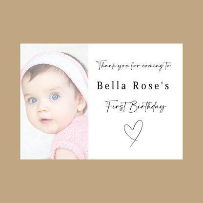 Rectangle Stickers | Colour Photo Party Stickers |  Christening, Baby Shower, First Birthday Party Stickers | Party Bag Stickers