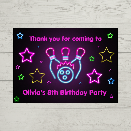 Rectangle Stickers | Party Stickers | Bowling Birthday Party Stickers | Party Bag Stickers