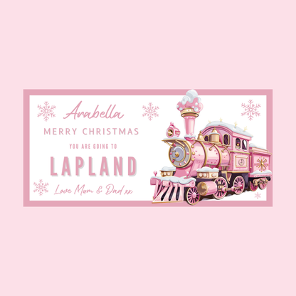 Surprise Christmas Ticket Print | Personalised Pink Train Christmas Ticket Voucher | Gift Idea
