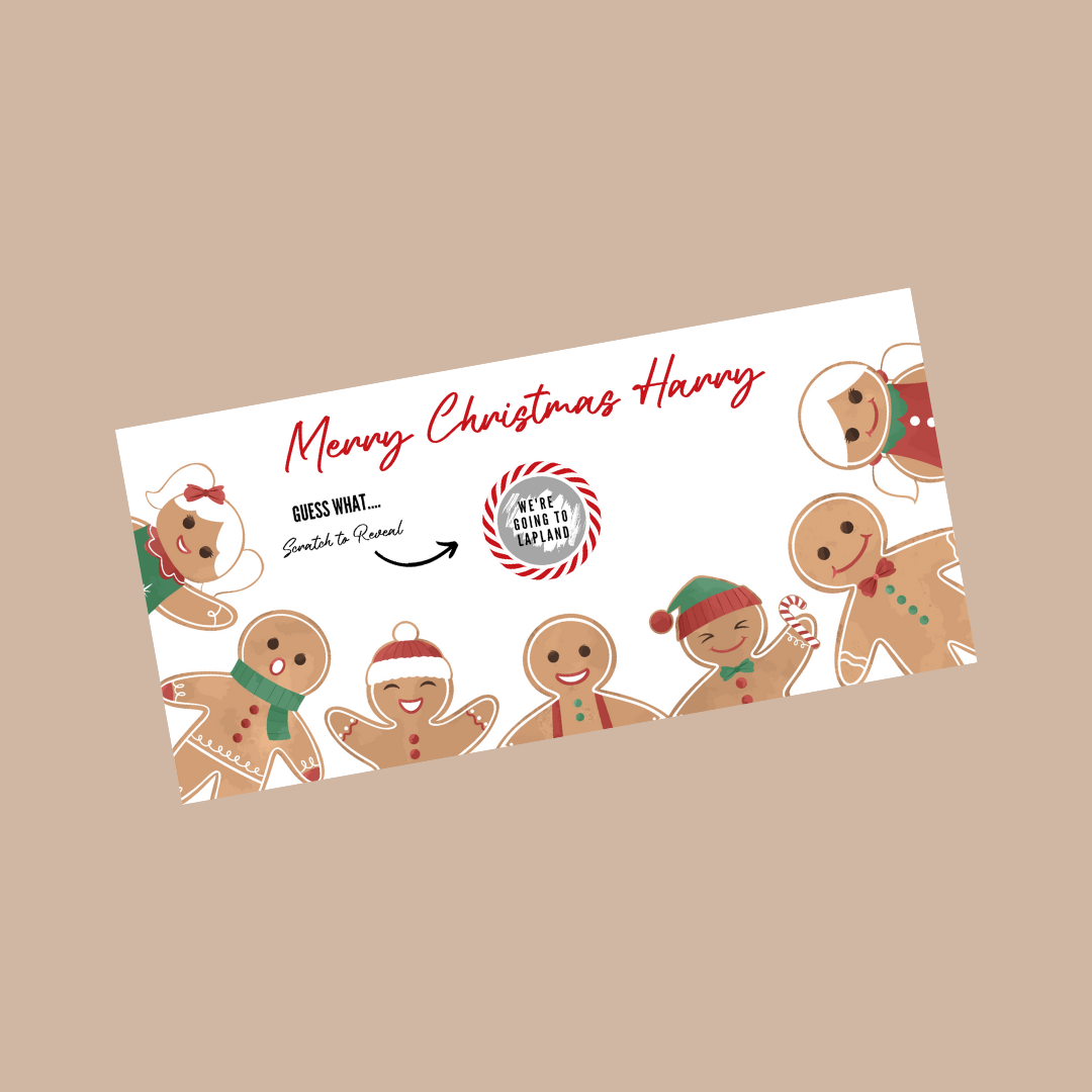 Gingerbread Surprise Christmas Ticket Print | Personalised Gingerbread Christmas Ticket | Christmas Scratch Reveal | Gift Idea