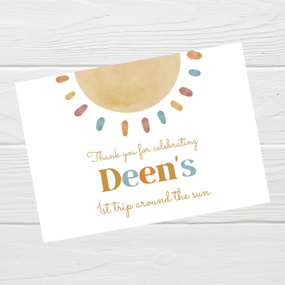 Rectangle Stickers | Sun Party Stickers | Party Bag Stickers