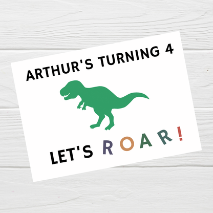 Rectangle Stickers | Dinosaur Party Stickers | Party Bag Stickers