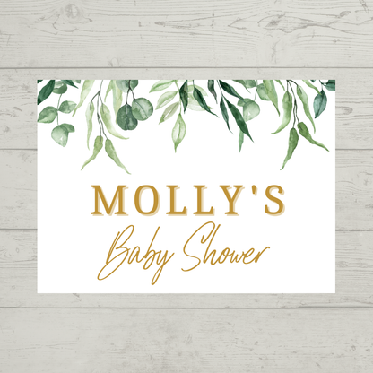 Rectangle Stickers | Greenery Leaf Party Stickers | Birthday, Baby Shower, Christening, Wedding Stickers | Party Bag Stickers