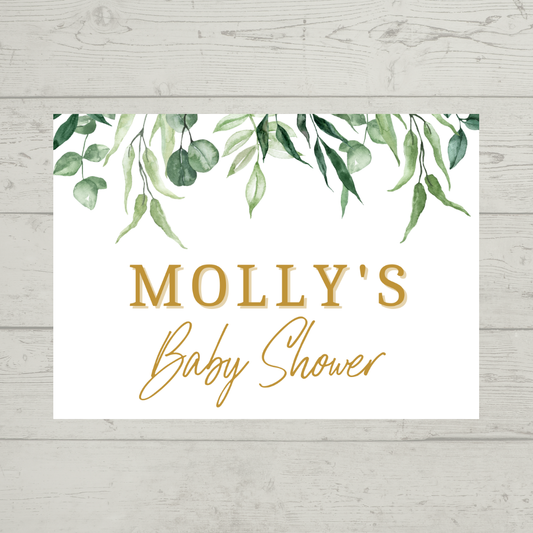 Rectangle Stickers | Greenery Leaf Party Stickers | Birthday, Baby Shower, Christening, Wedding Stickers | Party Bag Stickers