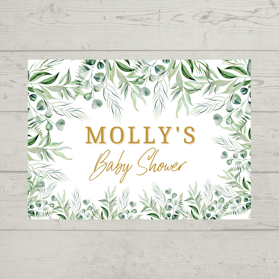 Rectangle Stickers | Greenery Leaf Party Stickers | Birthday, Baby Shower, Christening, Wedding Stickers | Party Bag Stickers