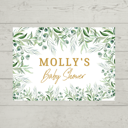 Rectangle Stickers | Greenery Leaf Party Stickers | Birthday, Baby Shower, Christening, Wedding Stickers | Party Bag Stickers