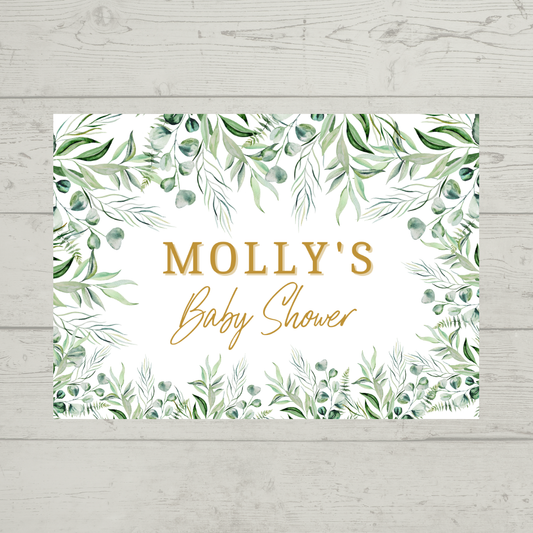 Rectangle Stickers | Greenery Leaf Party Stickers | Birthday, Baby Shower, Christening, Wedding Stickers | Party Bag Stickers