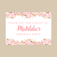 Rectangle Stickers | Pink Floral Roses Party Stickers | Birthday, Baby Shower, Christening Stickers | Party Bag Stickers