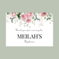 Rectangle Stickers | Pink Floral Roses Party Stickers | Birthday, Baby Shower, Christening Stickers | Party Bag Stickers