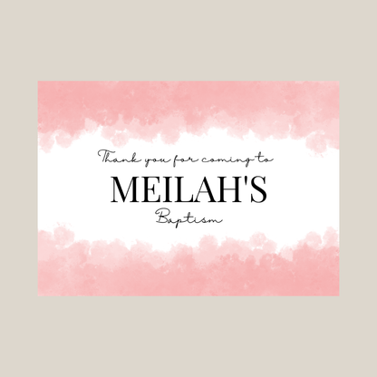 Rectangle Stickers | Pink Party Stickers | Birthday, Baby Shower, Christening Stickers | Party Bag Stickers