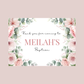 Rectangle Stickers | Pink Floral Roses Party Stickers | Birthday, Baby Shower, Christening Stickers | Party Bag Stickers