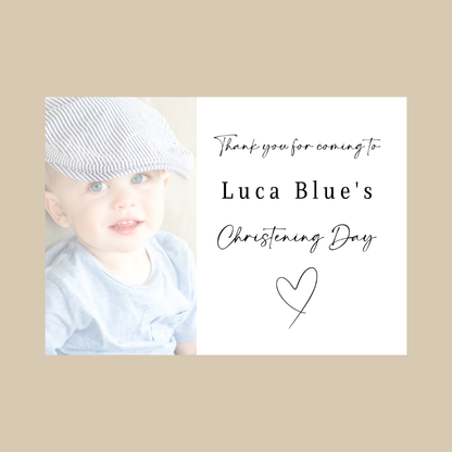 Rectangle Stickers | Colour Photo Party Stickers |  Christening, Baby Shower, First Birthday Party Stickers | Party Bag Stickers