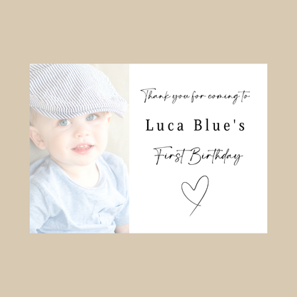 Rectangle Stickers | Colour Photo Party Stickers |  Christening, Baby Shower, First Birthday Party Stickers | Party Bag Stickers