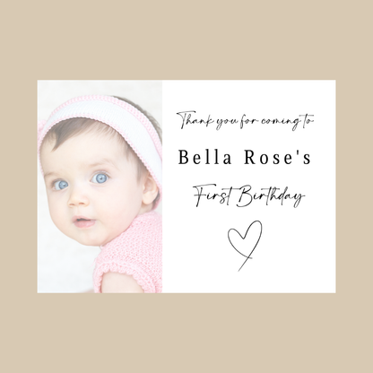 Rectangle Stickers | Colour Photo Party Stickers |  Christening, Baby Shower, First Birthday Party Stickers | Party Bag Stickers