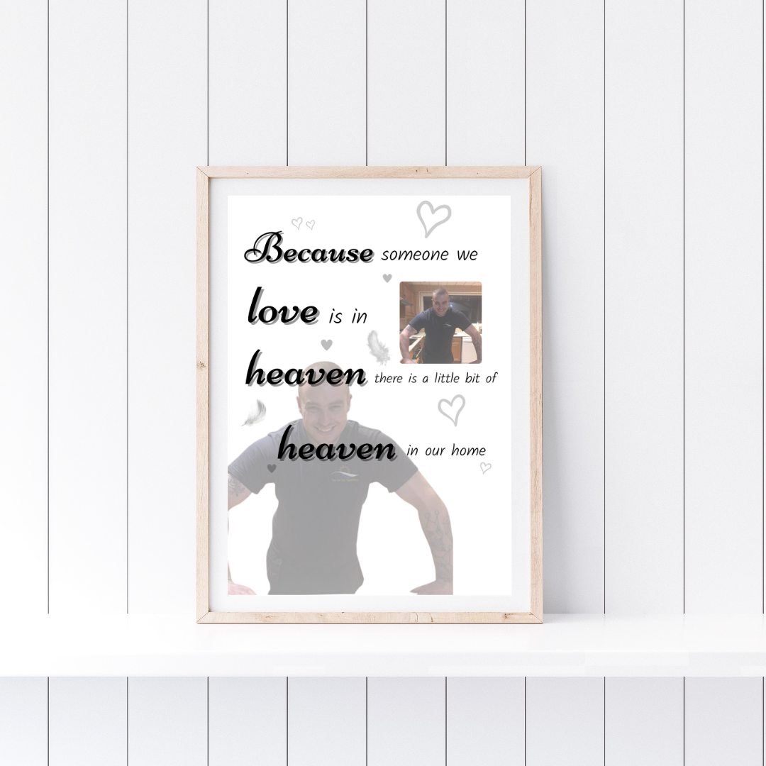Memory Print | Because Someone We Love Is In Heaven There Is A Little Bit Of Heaven In Our Home | Thoughtful Gift - Dinky Designs