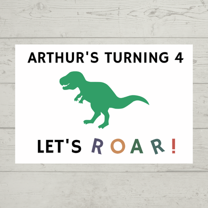 Rectangle Stickers | Dinosaur Party Stickers | Party Bag Stickers