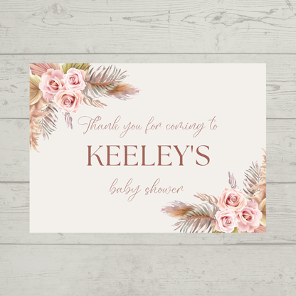 Rectangle Stickers | Floral Boho Party Stickers | Birthday, Baby Shower, Christening Stickers | Party Bag Stickers