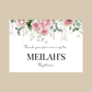 Rectangle Stickers | Pink Floral Roses Party Stickers | Birthday, Baby Shower, Christening Stickers | Party Bag Stickers