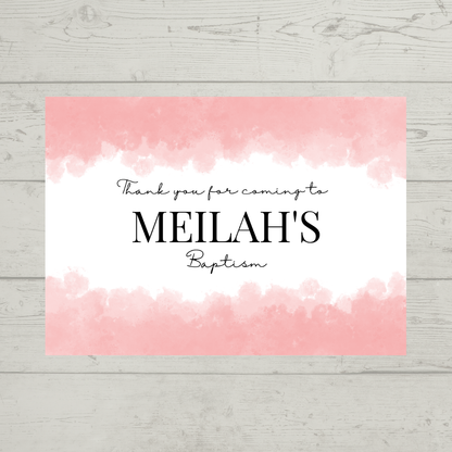 Rectangle Stickers | Pink Party Stickers | Birthday, Baby Shower, Christening Stickers | Party Bag Stickers