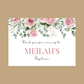 Rectangle Stickers | Pink Floral Roses Party Stickers | Birthday, Baby Shower, Christening Stickers | Party Bag Stickers