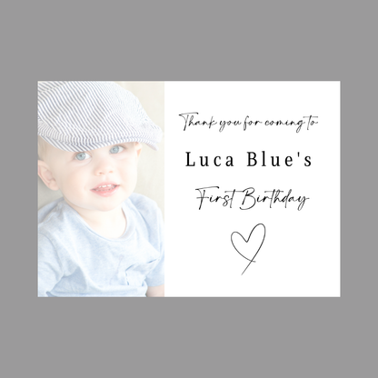 Rectangle Stickers | Colour Photo Party Stickers |  Christening, Baby Shower, First Birthday Party Stickers | Party Bag Stickers