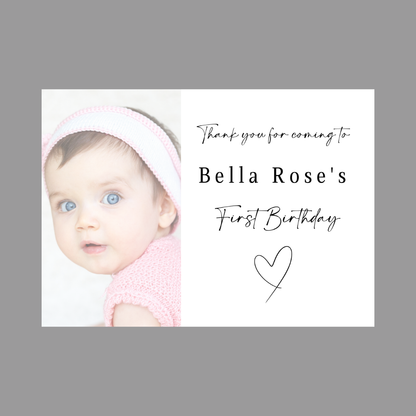 Rectangle Stickers | Colour Photo Party Stickers |  Christening, Baby Shower, First Birthday Party Stickers | Party Bag Stickers