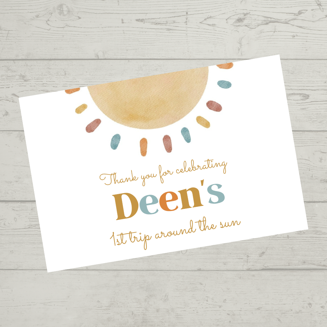Rectangle Stickers | Sun Party Stickers | Party Bag Stickers