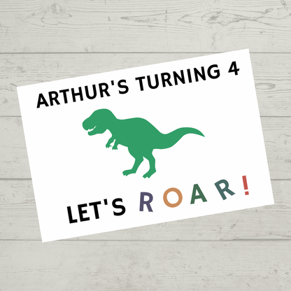 Rectangle Stickers | Dinosaur Party Stickers | Party Bag Stickers