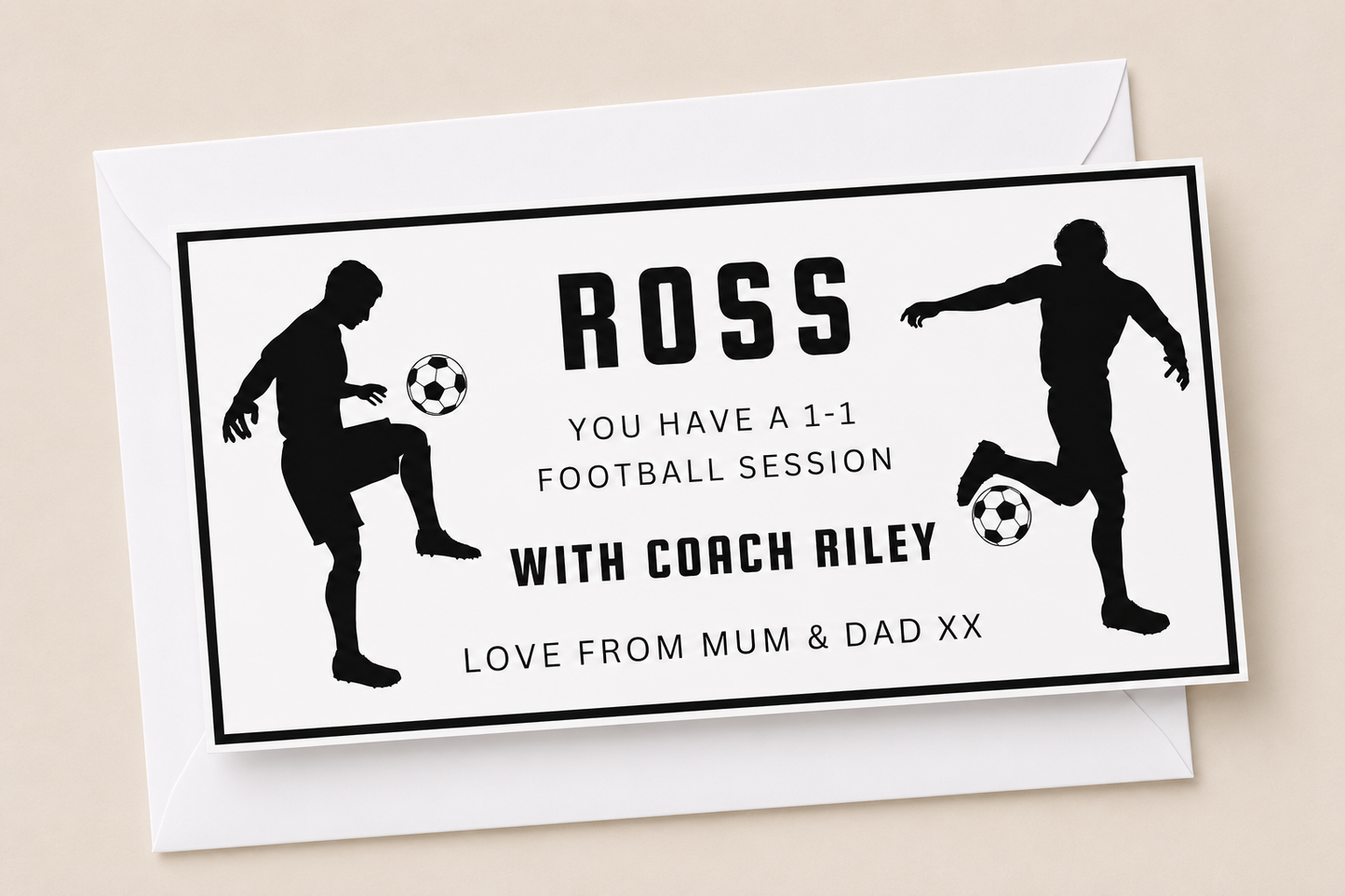 Surprise Ticket Print | Personalised Football Ticket Gift Voucher | Gift Idea - Dinky Designs