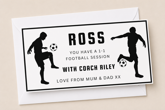 Surprise Ticket Print | Personalised Football Ticket Gift Voucher | Gift Idea - Dinky Designs