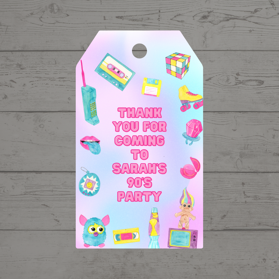 Gift Tags | 90's Gift Tags | Party Tags | Party Gift Tags | 90's Party Theme