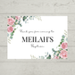 Rectangle Stickers | Pink Floral Roses Party Stickers | Birthday, Baby Shower, Christening Stickers | Party Bag Stickers