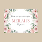 Rectangle Stickers | Pink Floral Roses Party Stickers | Birthday, Baby Shower, Christening Stickers | Party Bag Stickers