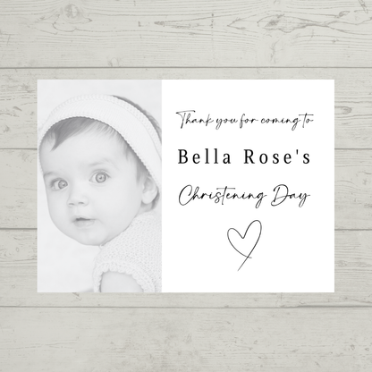 Rectangle Stickers | Black & White Photo Party Stickers |  Christening, Baby Shower, First Birthday Party Stickers | Party Bag Stickers