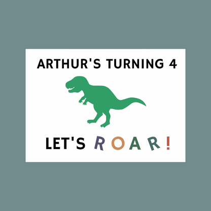 Rectangle Stickers | Dinosaur Party Stickers | Party Bag Stickers