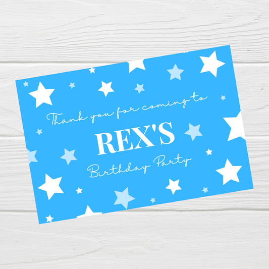 Rectangle Stickers | Blue Star Party Stickers | Party Bag Stickers