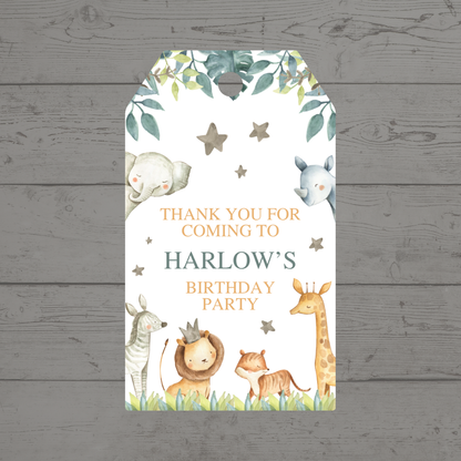 Gift Tags | Safari Animal Gift Tags | Party Tags | Party Gift Tags | Safari Animal Party Theme | Jungle Animal Party Theme