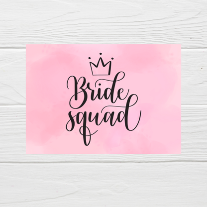 Pink Bride Squad Stickers | Rectangle Stickers | Hen Party Stickers