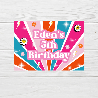 Flower Power Stickers | Rectangle Stickers | Birthday, Hen Party Stickers