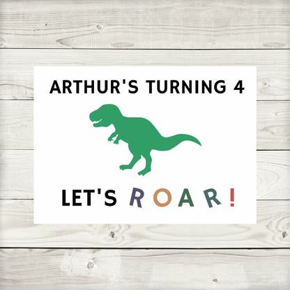 Rectangle Stickers | Dinosaur Party Stickers | Party Bag Stickers