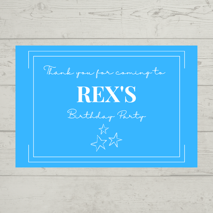 Rectangle Stickers | Blue Party Stickers | Party Bag Stickers