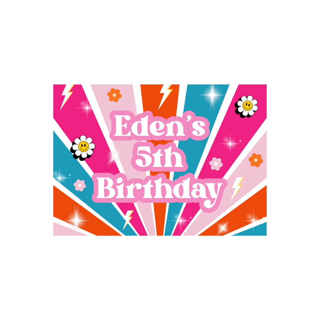 Flower Power Stickers | Rectangle Stickers | Birthday, Hen Party Stickers