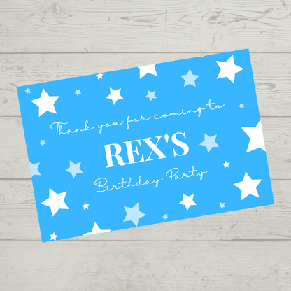 Rectangle Stickers | Blue Star Party Stickers | Party Bag Stickers