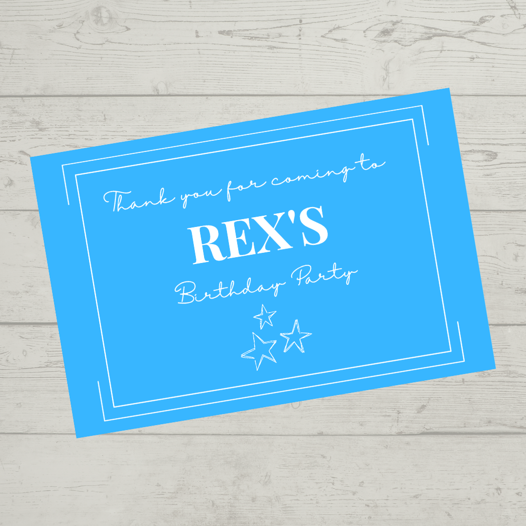 Rectangle Stickers | Blue Party Stickers | Party Bag Stickers
