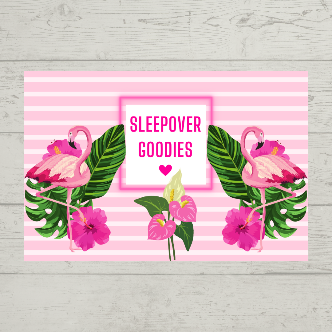 Rectangle Stickers | Flamingo Party Stickers | Flaimingo Party Stickers | Party Bag Stickers - Dinky Designs