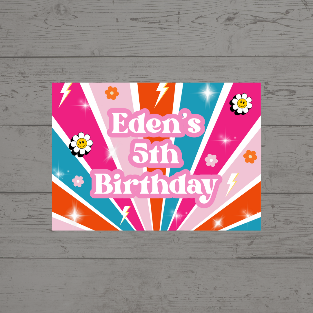 Flower Power Stickers | Rectangle Stickers | Birthday, Hen Party Stickers