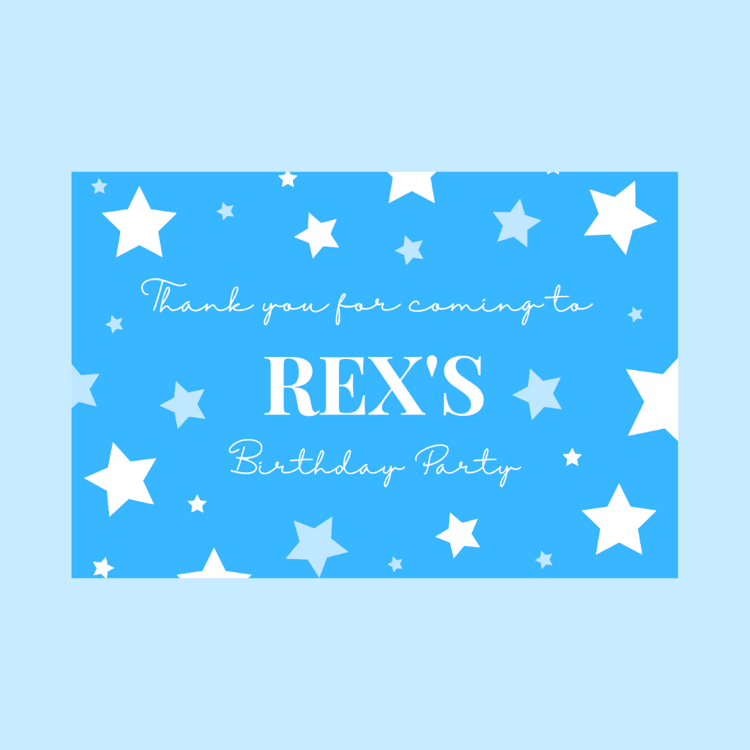 Rectangle Stickers | Blue Star Party Stickers | Party Bag Stickers