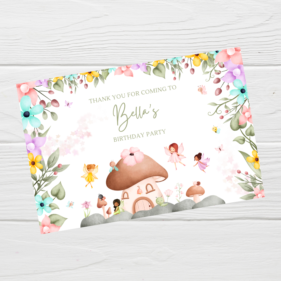 Rectangle Stickers | Fairy Party Stickers | Party Bag Stickers - Dinky Designs