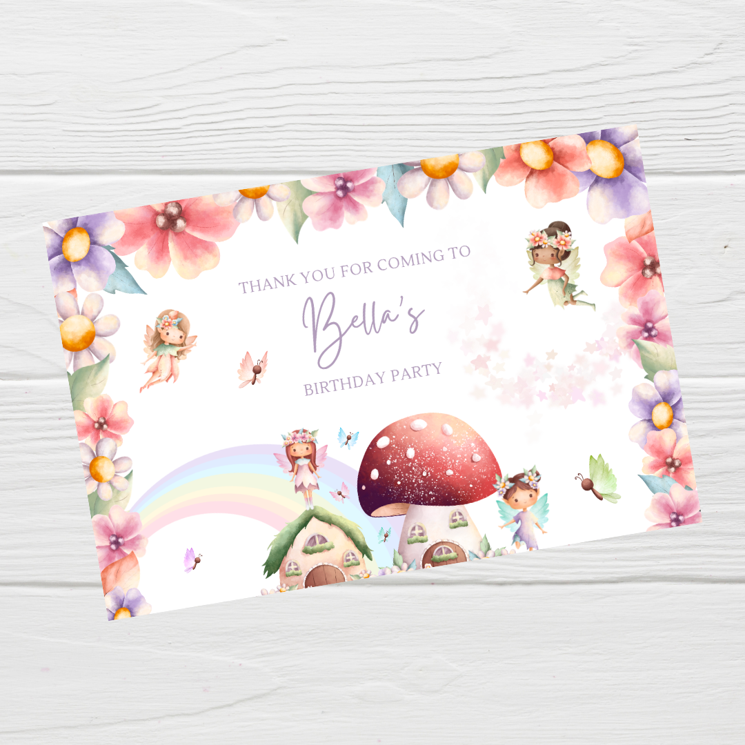 Rectangle Stickers | Fairy Party Stickers | Party Bag Stickers - Dinky Designs
