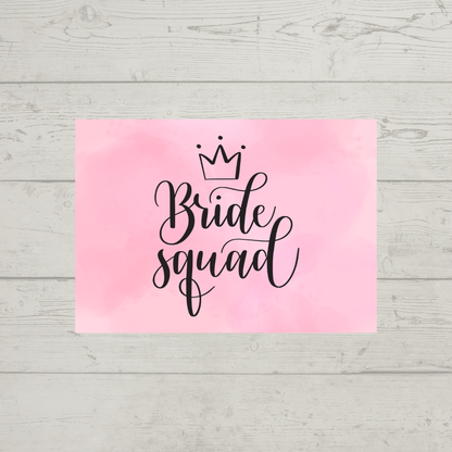 Pink Bride Squad Stickers | Rectangle Stickers | Hen Party Stickers